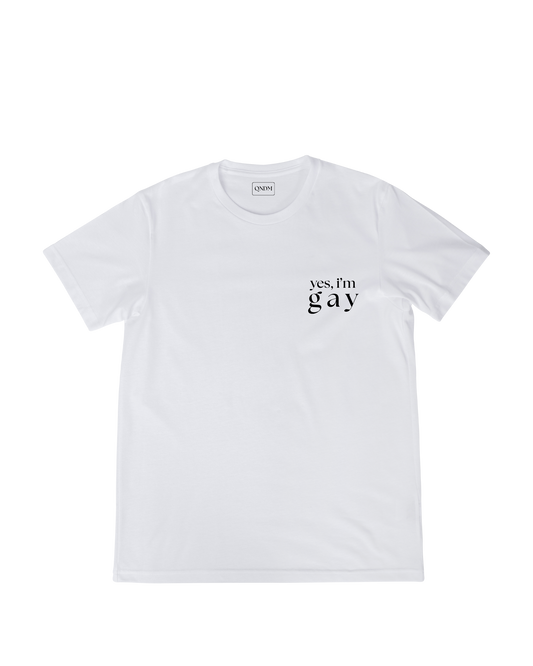 Yes, I’m Gay Short Sleeve T- White